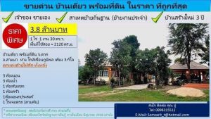 บ้านเดี่ยวจังหวัดตากกู้ได้สูงขายถูกมาก